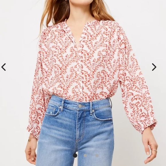 LOFT Tops - LOFT Vine Ruffle Blouse